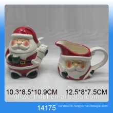 2016 Christmas kitchenware ceramic sugar pot and milk jug